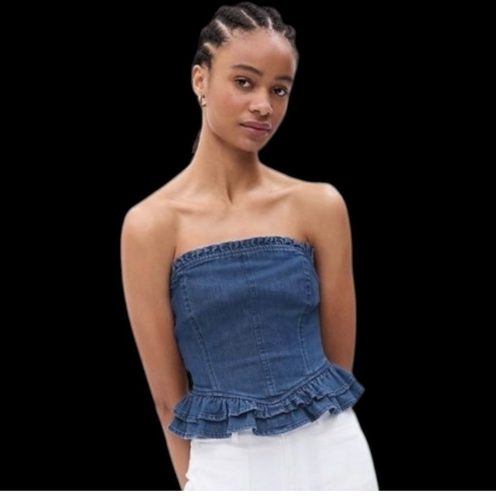 GAP Love Shack Fancy denim top, sz small